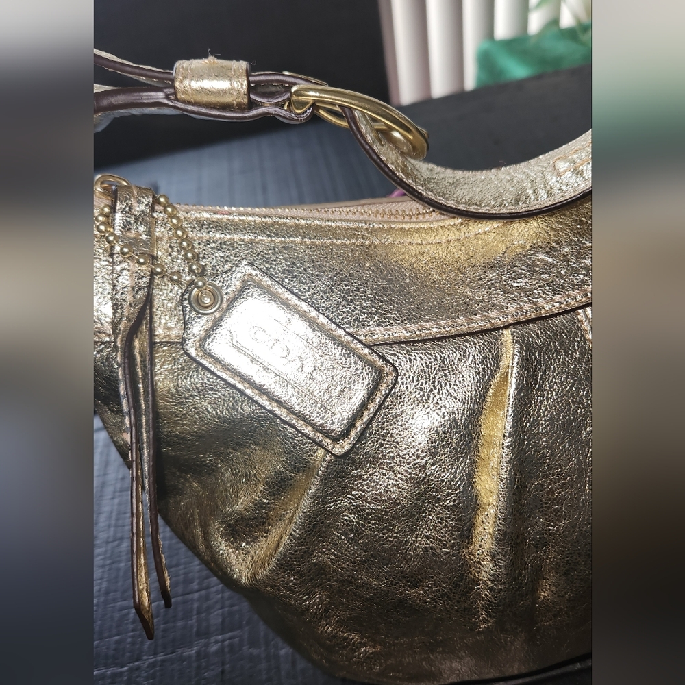 Coach Metallic Gold Hobo Bag - Picture 7 of 9